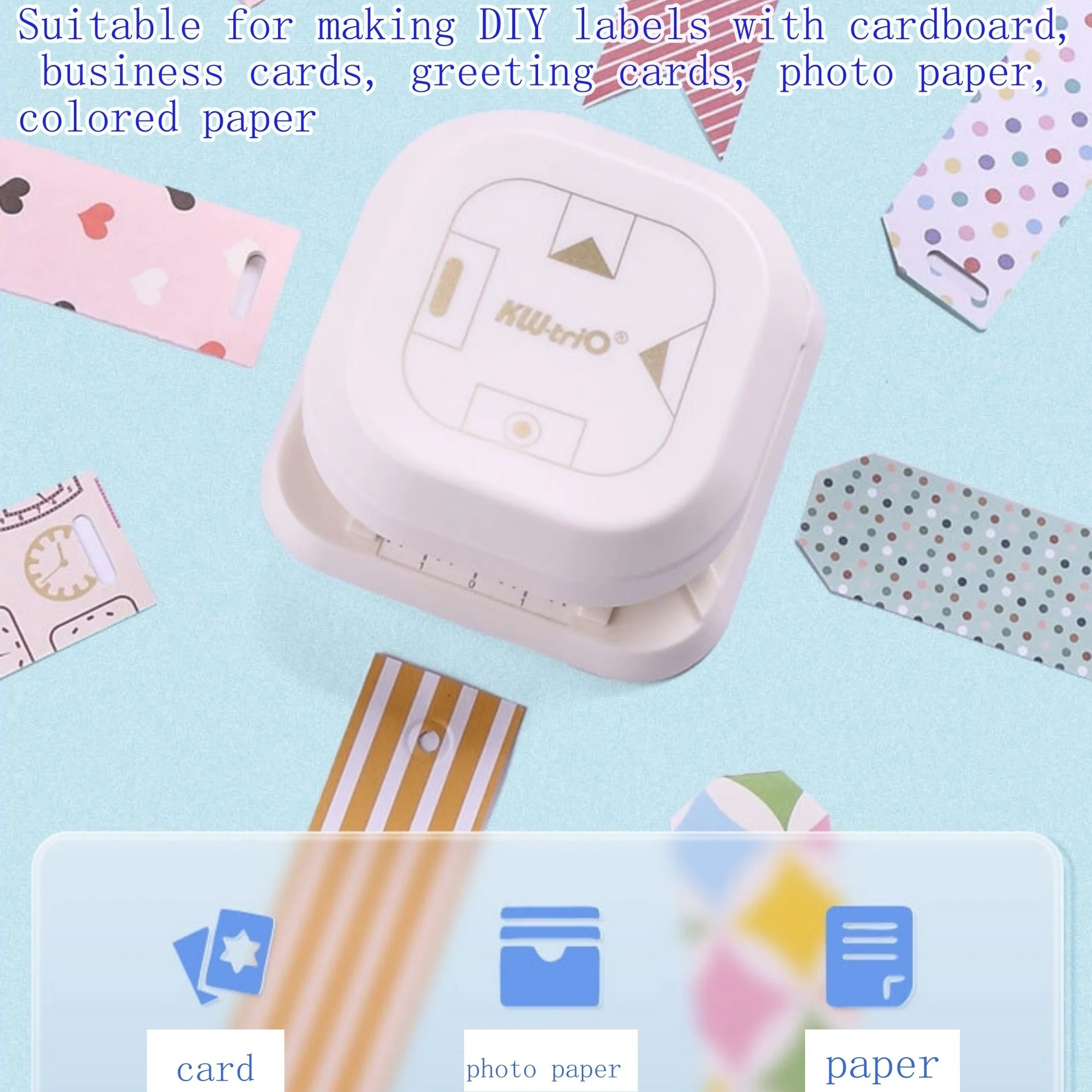 1 szt. Dziurkacz do papieru 4 w 1, wielofunkcyjne dziurkacze do wytłaczania, dziennik Planner DIY narożnik, stacjonarne narzędzie do cięcia notesu, S