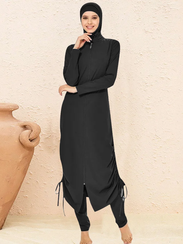 3PCS/Set Sporty Muslim Swimwear Long Burkini Women Modest Swimsuit Bathing Suit