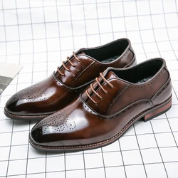 High Quality Leather Business Formal Shoes 2025 Classic Italian Casual Dress Shoes Men Elegant Office Formal Oxford Shoes