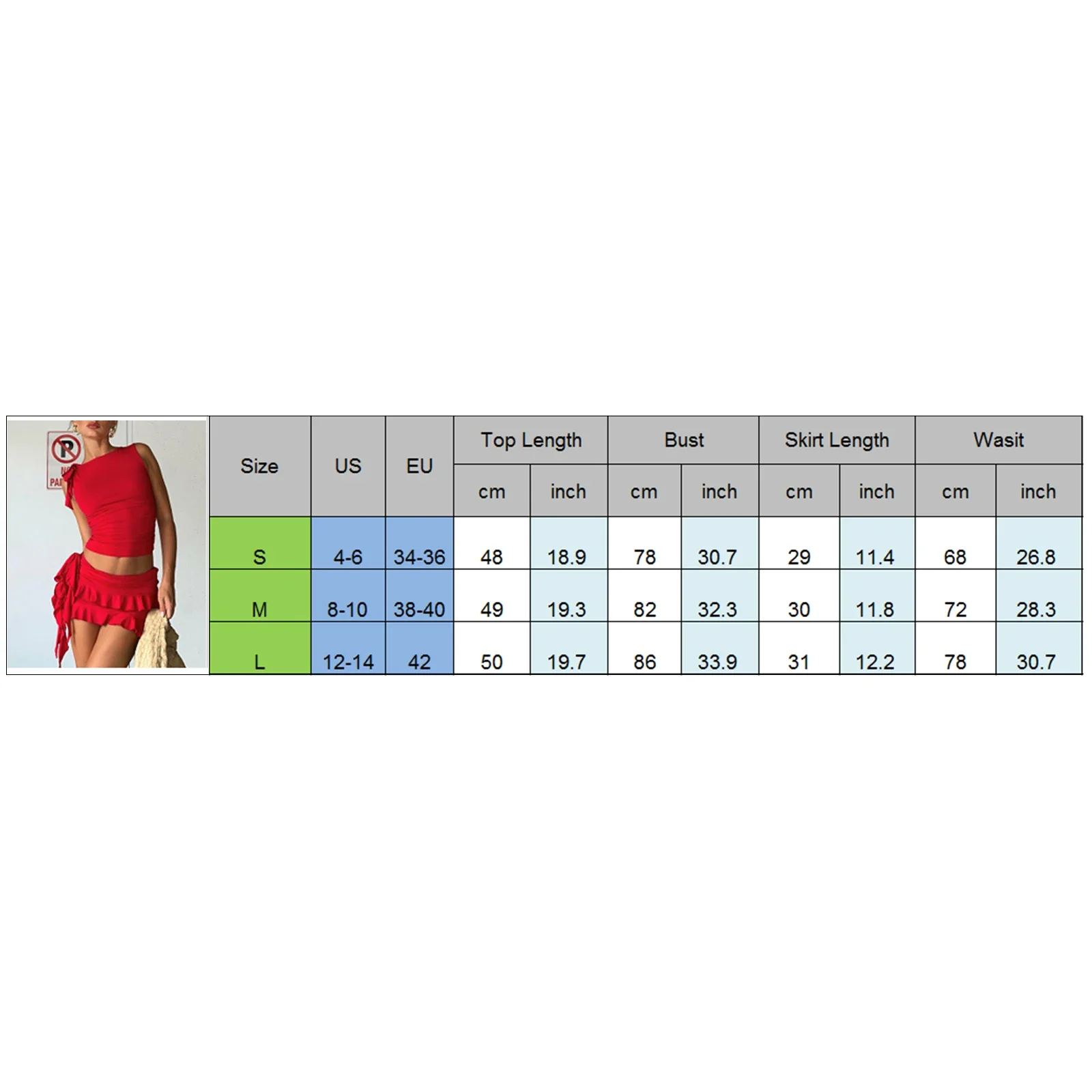 Fashion Women Summer Skirts Outfits Solid Color Tie-Up Shoulder Sleeveless Tank Tops Ruffles Mini Skirts 2 Pieces Clothes Set