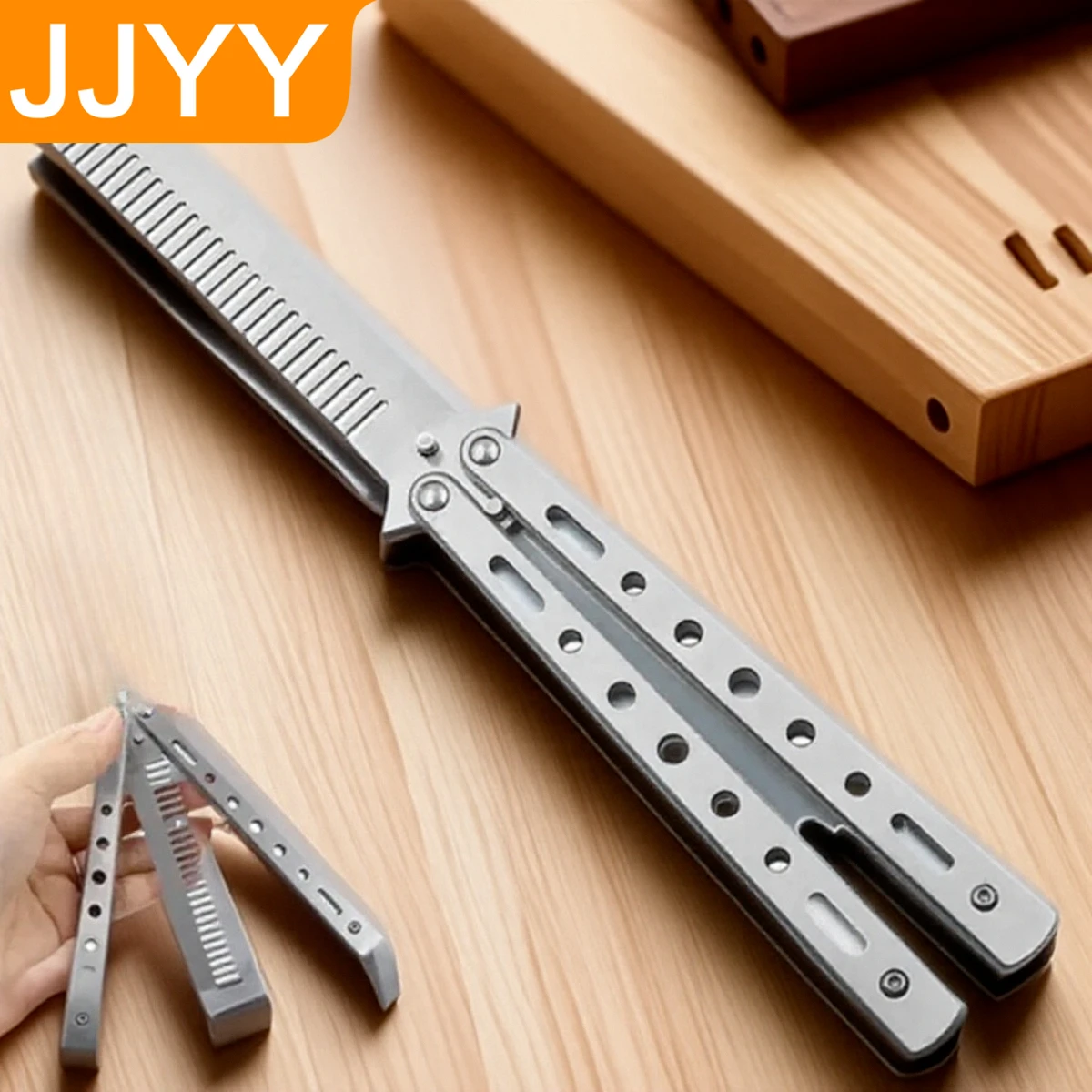 

Складная расческа из нержавеющей стали, портативная дорожная расческа для волос для мужчин и женщин, компактный инструмент для укладки волос унисекс для спорта на открытом воздухе