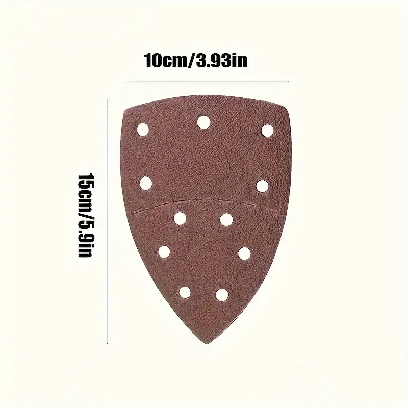 30 قطعة من ورق الصنفرة المثلث ذو 11 فتحة 40-240 - ألومينا لمجموعة متنوعة من نسيج النجارة والطحن والتلميع الجاف