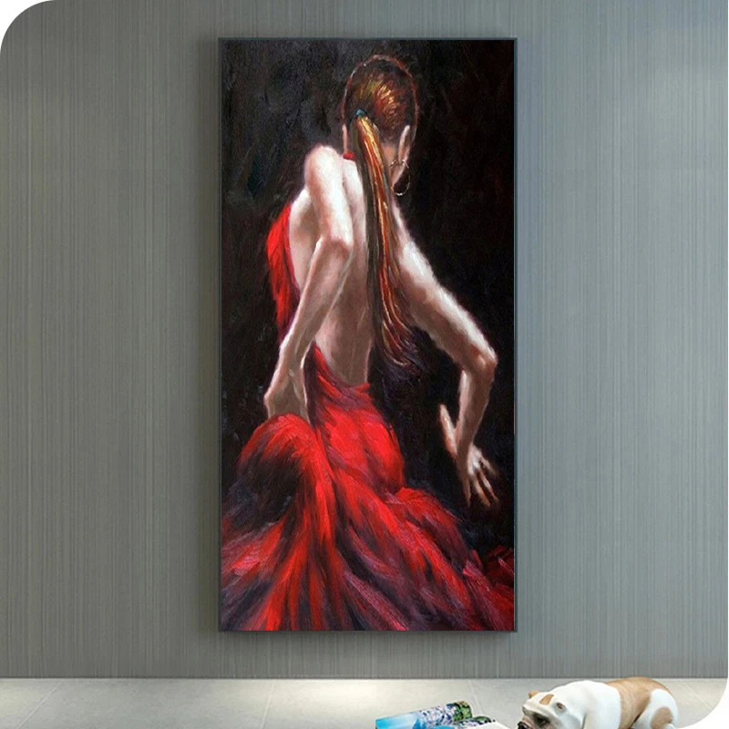 Modern Oil Painting Figure Art Spanish Flamenco Dancing Canvas Paintings Posters and Prints Wall Art Pictures for Living Room