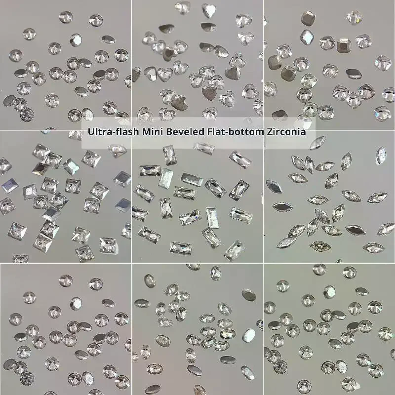 Gemengde zirkoon nagelsteentjes glanzende nagel platte nagel edelstenen glazen stenen nagels decoratie nagel charme DIY manicure kunst