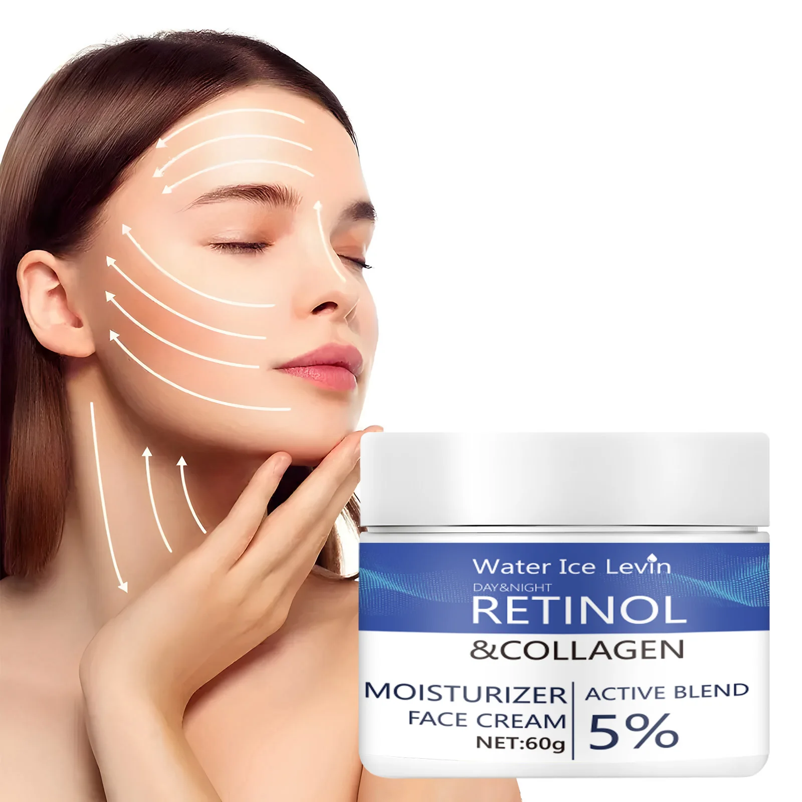 50 ml, crema reafirmante de colágeno y retinol, ácido hialurónico, crema hidratante reafirmante, ingredientes suaves incluyen aloe vera, té verde, vitamina E, hidratación, suaviza y levantar la piel