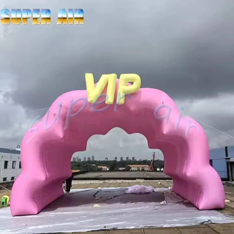 Mooie outdoor feestdecoratie opblaasbare zwaaide boog voor podiumdecoratie met verlichting