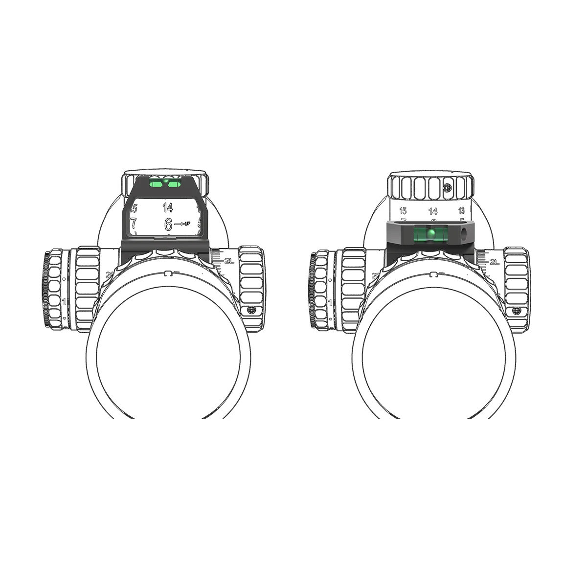 ‏Vector Optics X-ACCU حلقة تركيب 30مم/34مم مع ميزان فقاعي | تركيب سريع بعلامة برجية لمنظار البندقية