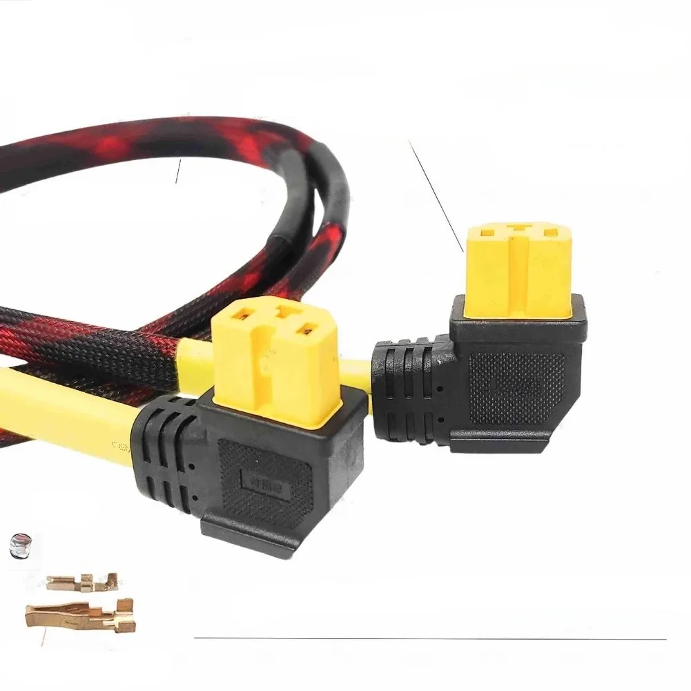 Electric Bike Power Cord 0.3/0.5/0.85/1m 8 AWG Tinned Pure Copper Silicone High Temperature Resistant Yellow Head Power Cable
