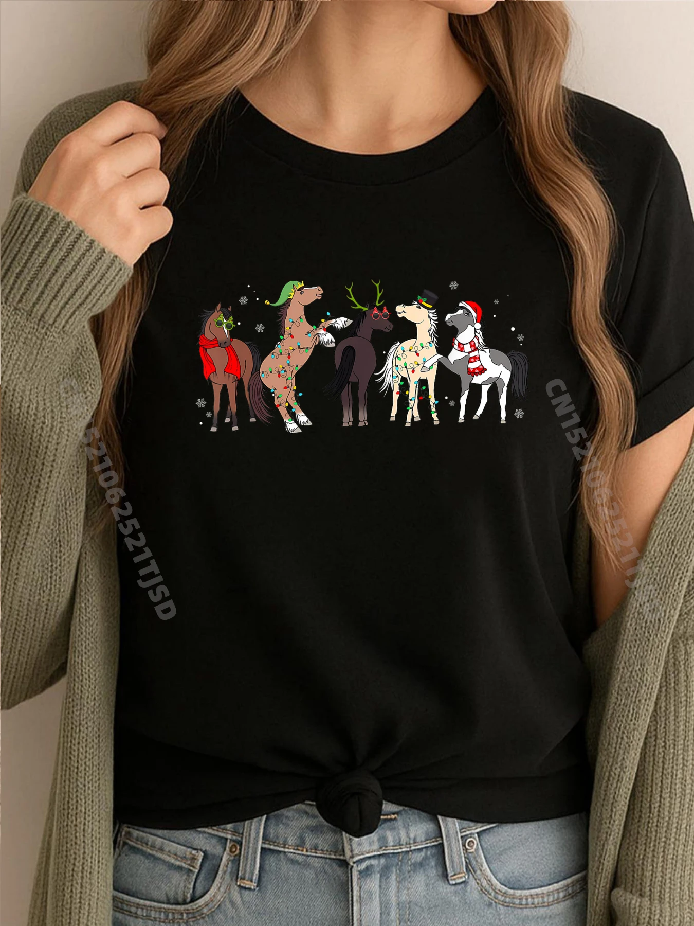 

Horse Breeds Christmas Xmas Horseback Riding For Girls Brand T Shirt Spring T Shirt Homme