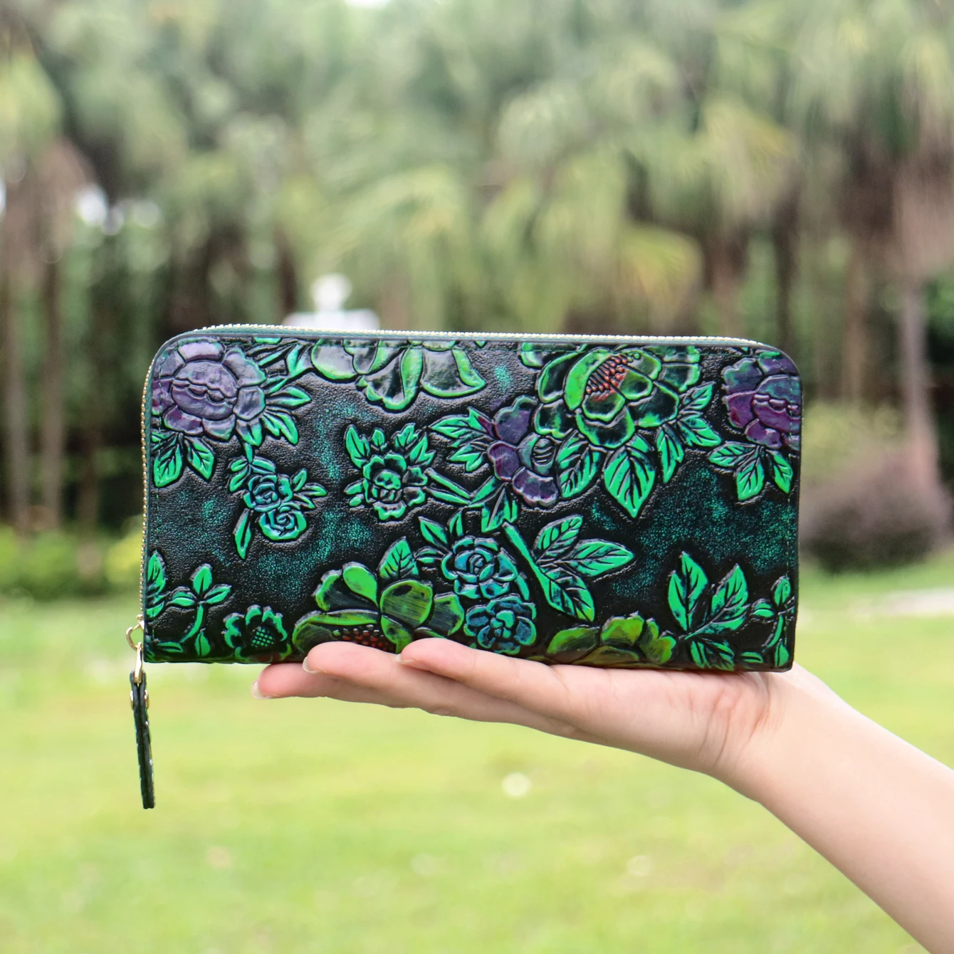 

Luxury Designer Woman's Embossed Long Wallet Custom Logo PU Leather Card Bag and Purses Wholesale ODM/OEM