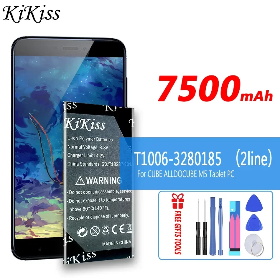 KiKiss 7500mAh T1006-3280185 High Capacity Battery for CUBE ALLDOCUBE M5 Replacement Batteries