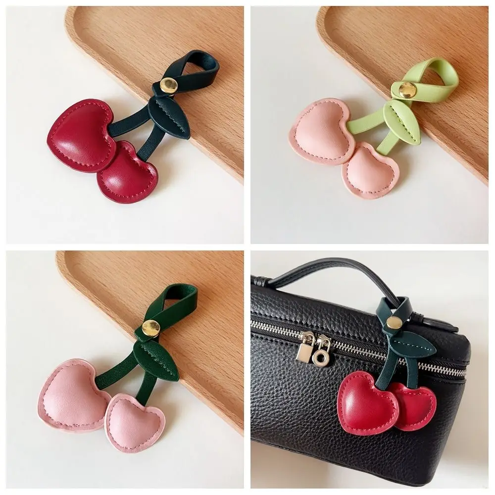 Keychain Cherry Key Chain Decoration Peach Heart DIY Craft Accessories Bag Pendant Keyring Bag Decoration Cherry Pendant