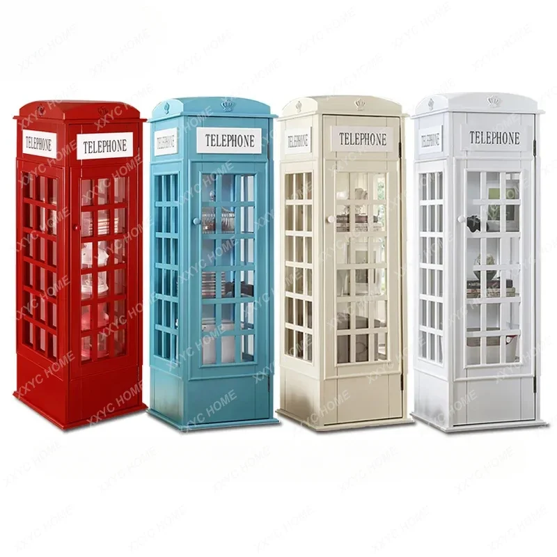 

XK Children's Bookcase Floor Toy Storage Storage Low Cabinet British Telephone Booth American Style