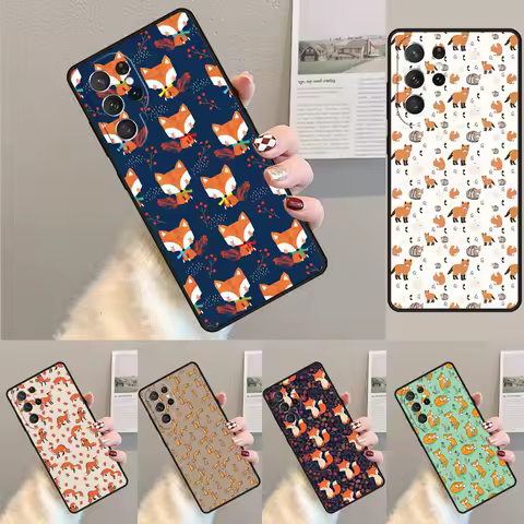 Cover For Samsung Galaxy S24 Ultra S21 S22 S8 S9 S10E Note 10 20 Plus FE S23 Cute Fox In Autumn Phone case Coque