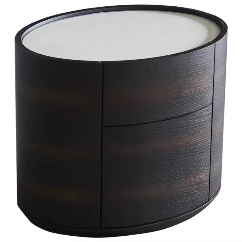 

Italian light luxury bedroom large chest cabinet, arc dining side cabinet, secret cabinet, chest , glass surface model