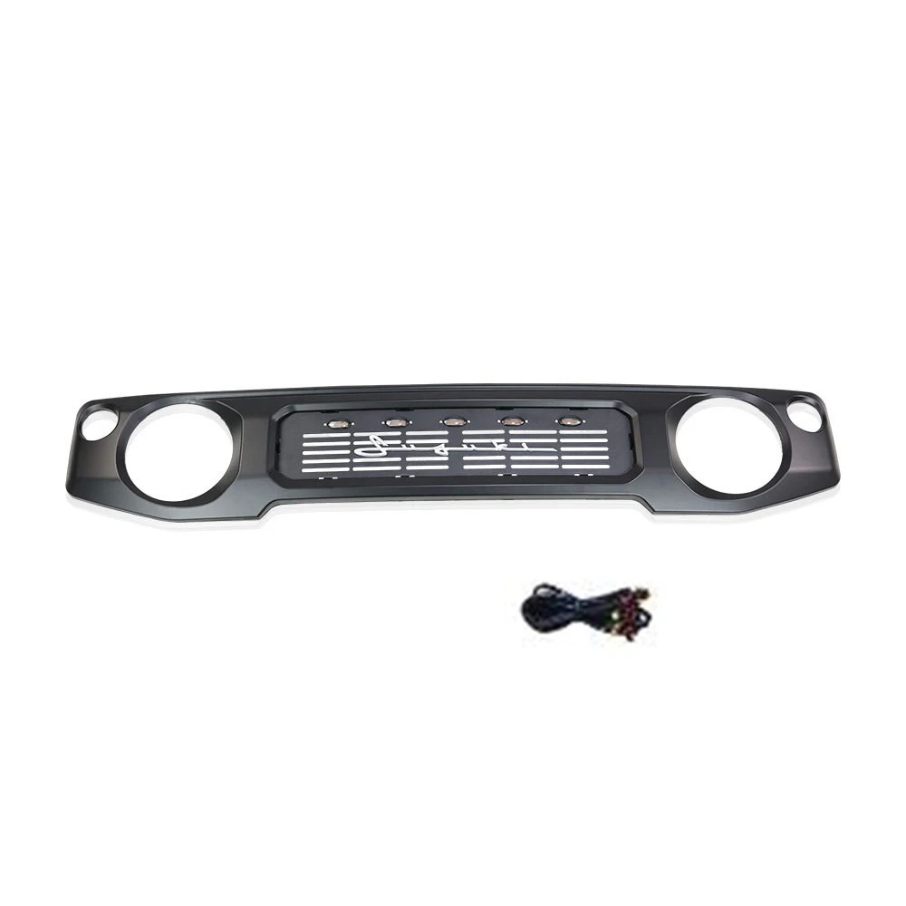 For Suzuki Jimny JB64 JB74 2019+ Auto Exterior Accessories Front Bumper Grille  ABS With LED Car Racing Grills Cover Decoration