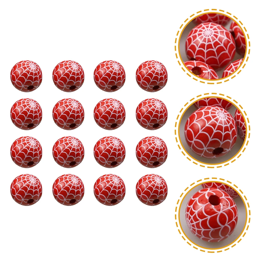 

30 шт., деревянные бусины в фермерском доме на Хэллоуин, круглая прокладка для рукоделия, стильный декоративный эффект, деревянные бусины на Хэллоуин