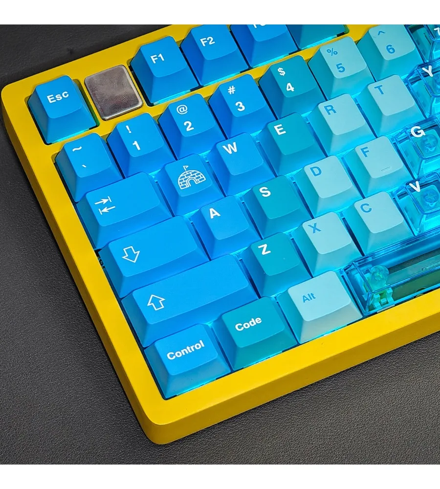 Snow mountain gradual change blue/pink/red/green/purple mechanical keyboard keycap PBT hot sublimation personality