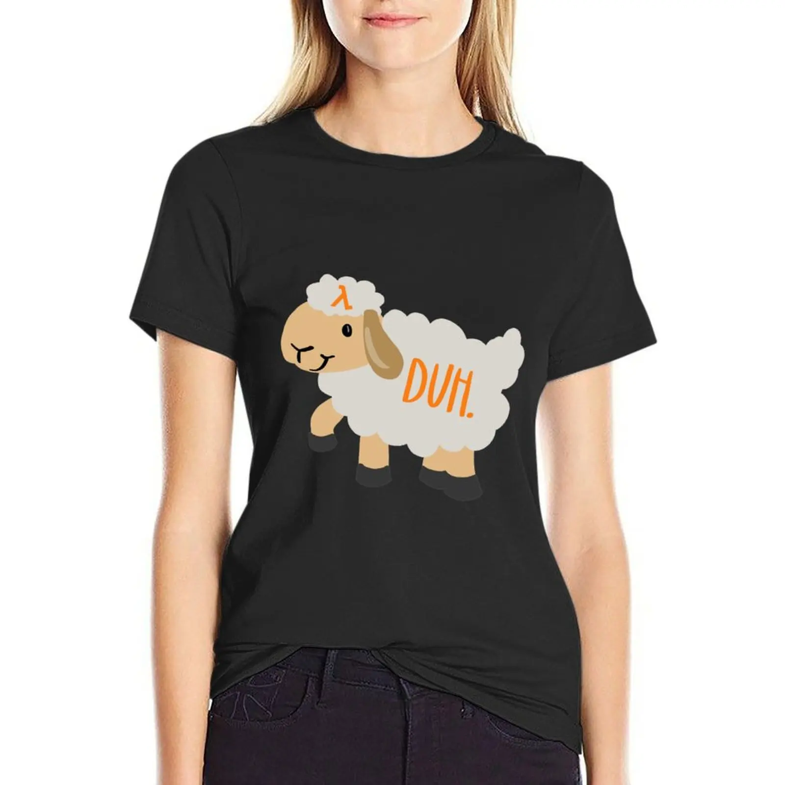 

AWS Lamb Duh T-Shirt female Aesthetic clothing funny t-shirt dress for Women long