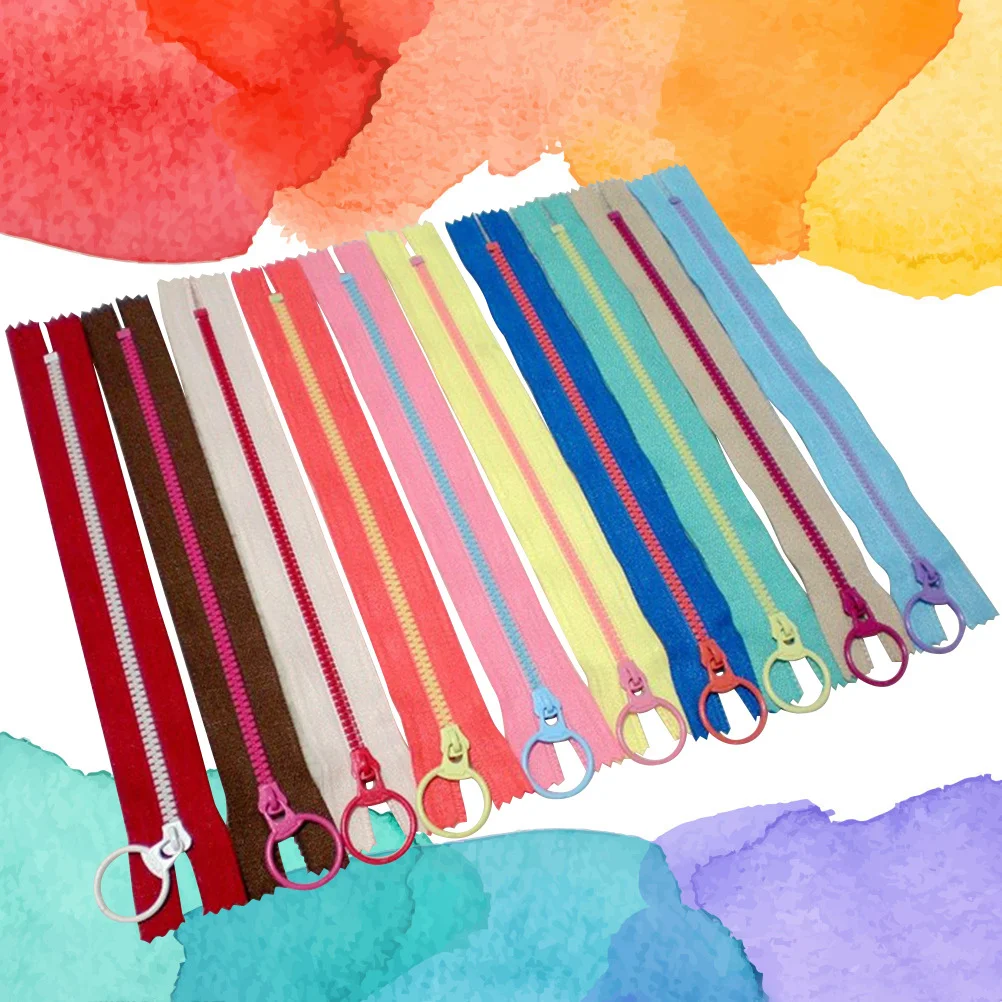 

20pcs Color Block Resin Zippers Plastic Zipper For Sewing Crafts Bags Pet Clothing Pouches Wallets Repair Multi-Color Fasteners