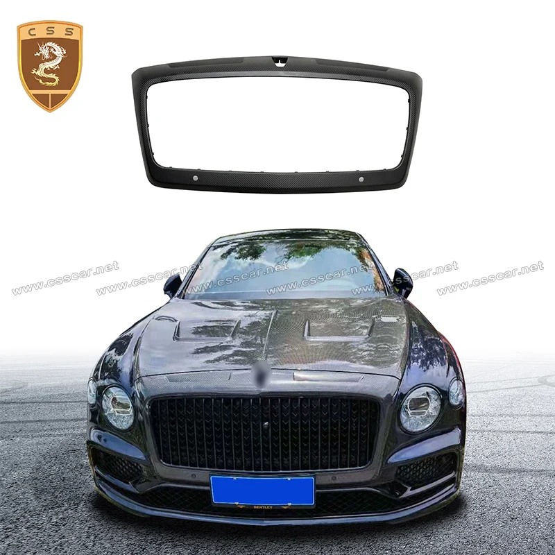 New MSY Style Upgrade Carbon Fiber Original Car Grilles Mesh for Bentley Flying Spur Racing Grid Auto Replace Tunning Accessory - view 2