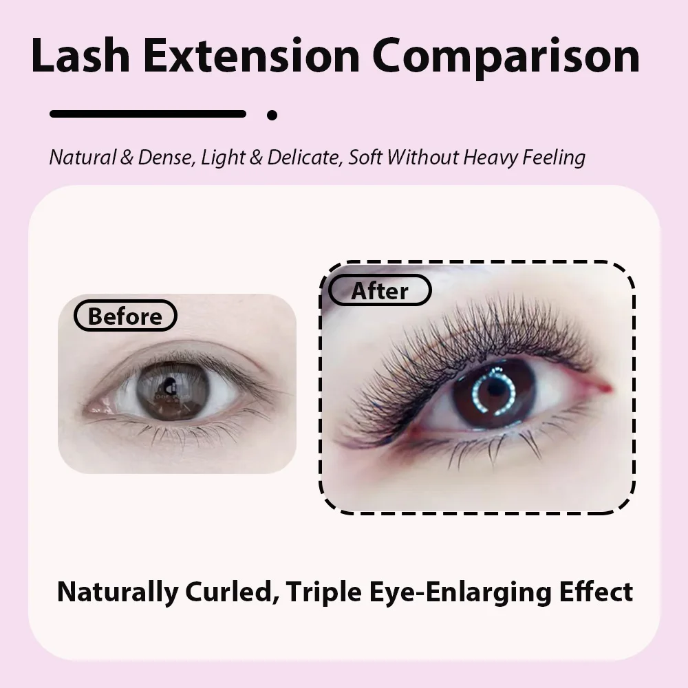 Picture 4: W Shape 3D 4D 5D 6D Premade Fan Eyelashes C D Curl Natural Soft Individual Cluster Lashes Professional Makeup Eyelash Extension