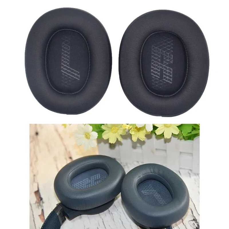 1 Pair Earpads Replacement Protein Leather Earpads Ear Cushion Sponge Earmuffs for Jbl Live 500BT