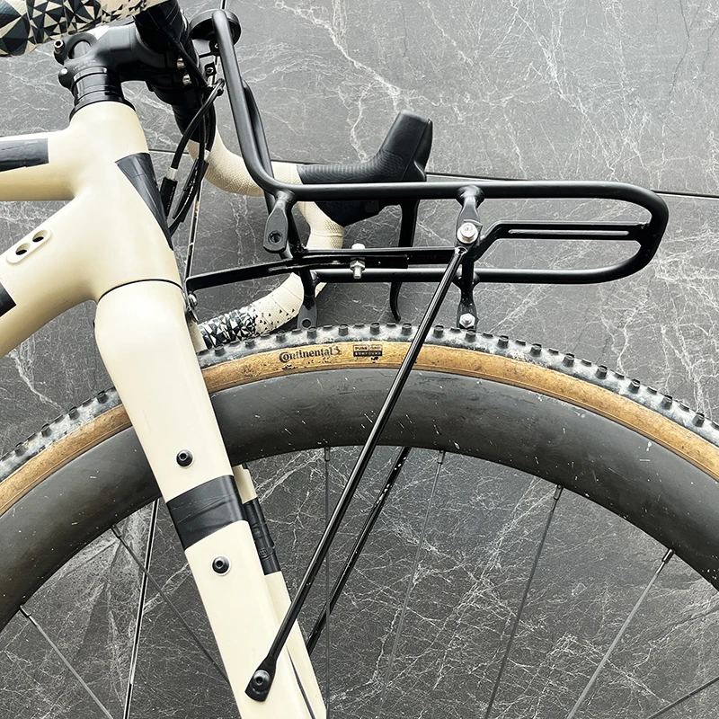 アルミ合金製フロントフォーク自転車ラック-ロードバイク用-フラットバーハンドルバー-ペットバスケット-メロンカート-ディスクブレーキシステム対応