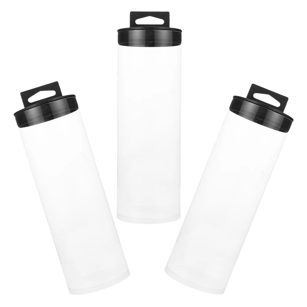 

3 PCS Tennis Cylinder Clear Jars with Lid Balls Basket Sports Can Pvc Equipment Holder Case