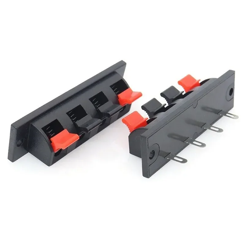 2Pcs WP4 4 Way Spring Clip Speaker Terminal PCB Push Release Connector Stereo Amp Home Car DIY Audio Wiring Block