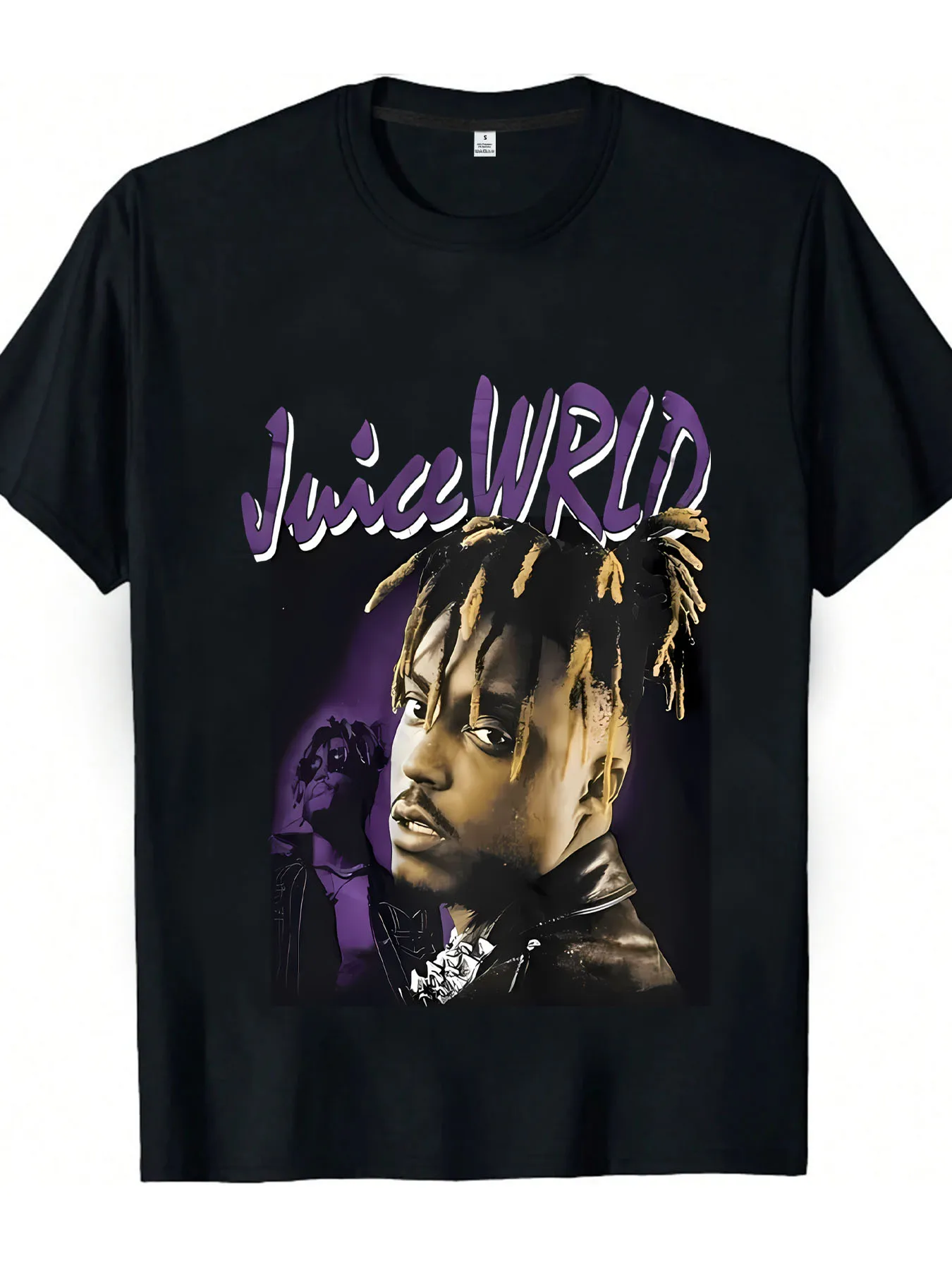 

Hip hop man Plus size women's round neck short sleeve T-shirt with elastic half sleeves and trendy prints