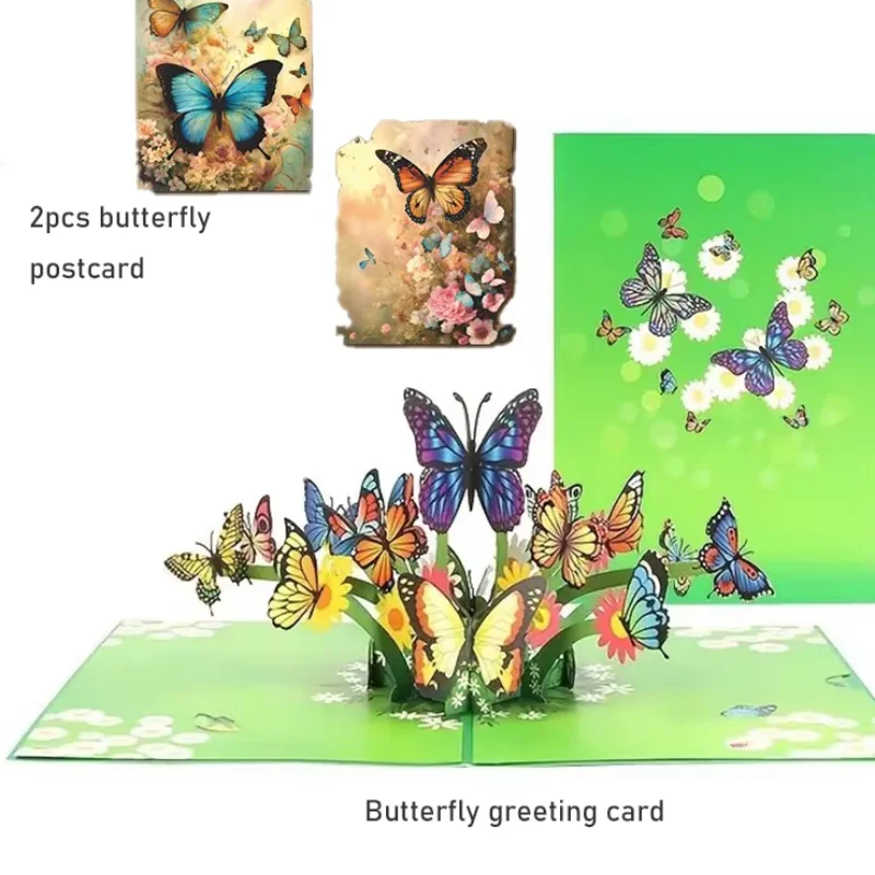 

1 шт. 3D всплывающая открытка с бабочкой, День святого Валентина, Мать, Юбилей, Приветствие на свадьбу, Подарок на день рождения, Спасибо