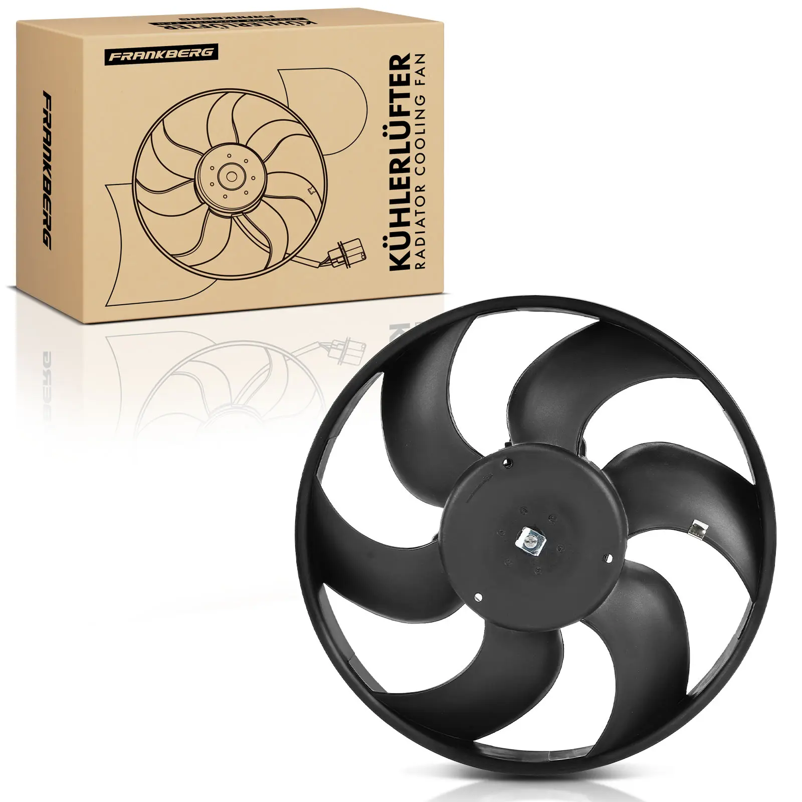 Frankberg 1x Motorgekoelde eenvoudige ventilator voor Peugeot 405 I 15B 306 Citroën Berlingo XM PE7513 125470 DER07008