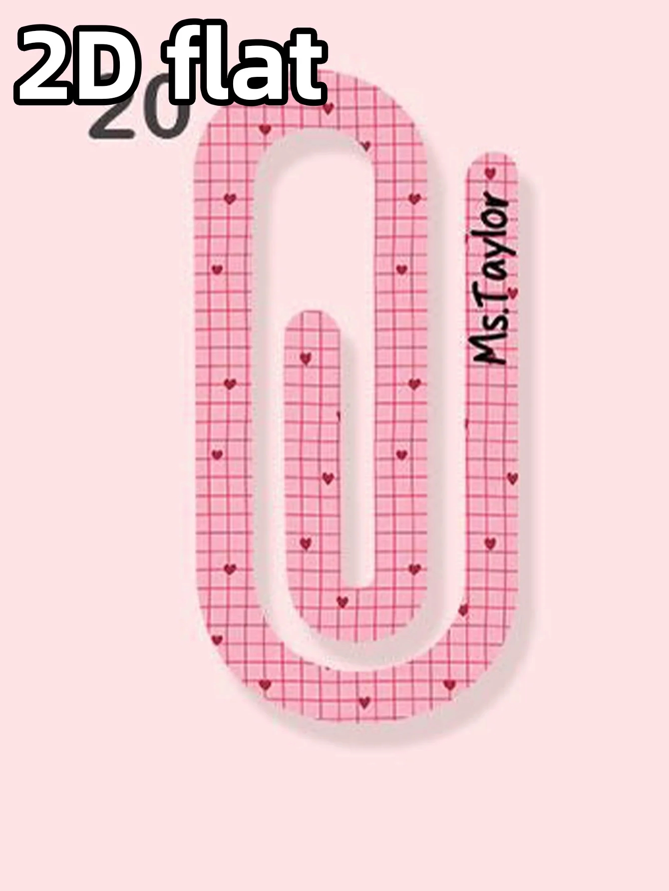 1PC Custom Bookmark - Personalized PMMA Colorful Patterns Paperclip Shape Laser Engraved Name Unique Gifts for Teens