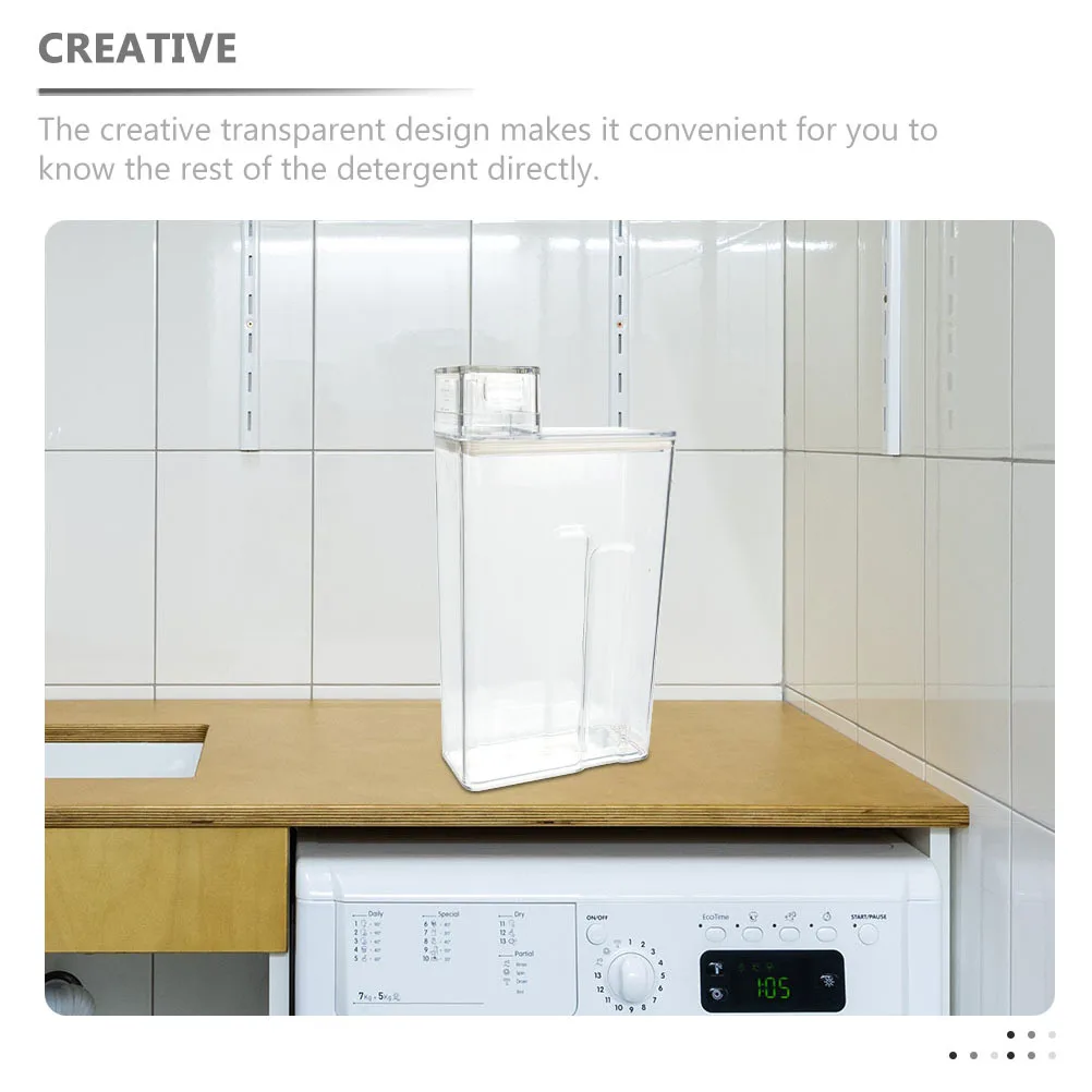 

2Pcs Transparent Laundry Powder Storage Box Durable Multi-Purpose Container Easy Use Long Lasting Texture Laundry Bucket