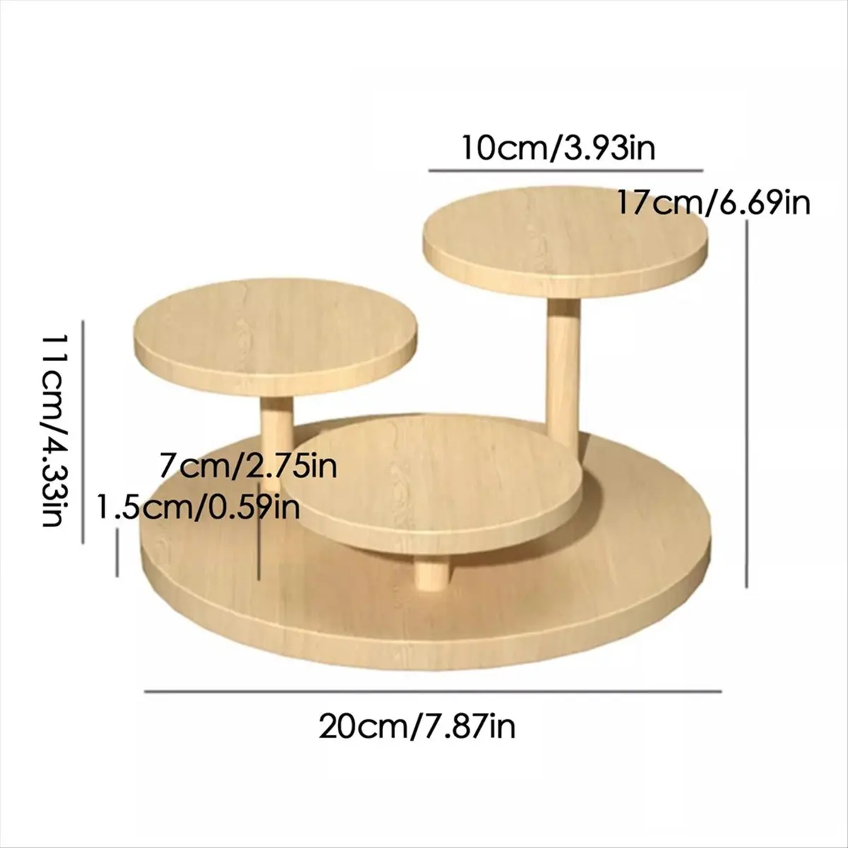 【~ New A88T】Wooden Display Riser Stand 3-Tier Display Step Shelf Organizer for Displaying Jewelry, Cosmetics, , Cupcakes