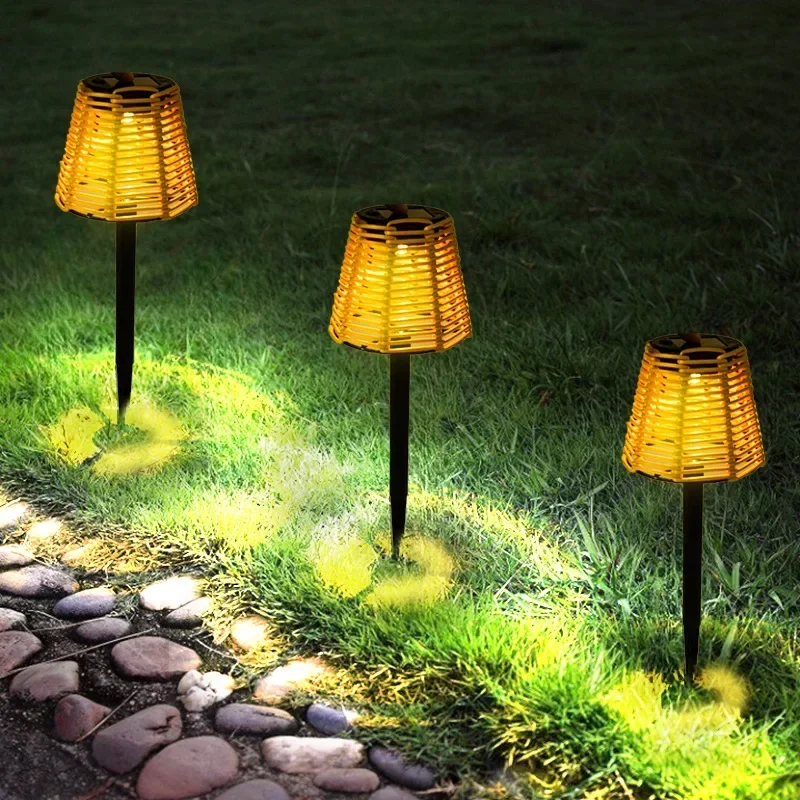 Outdoor Villa Scenic Spot Yard Personalized Artistic Layout Warm Light Wrought Iron Floor Outlet Solar Energy Lawn Lamp