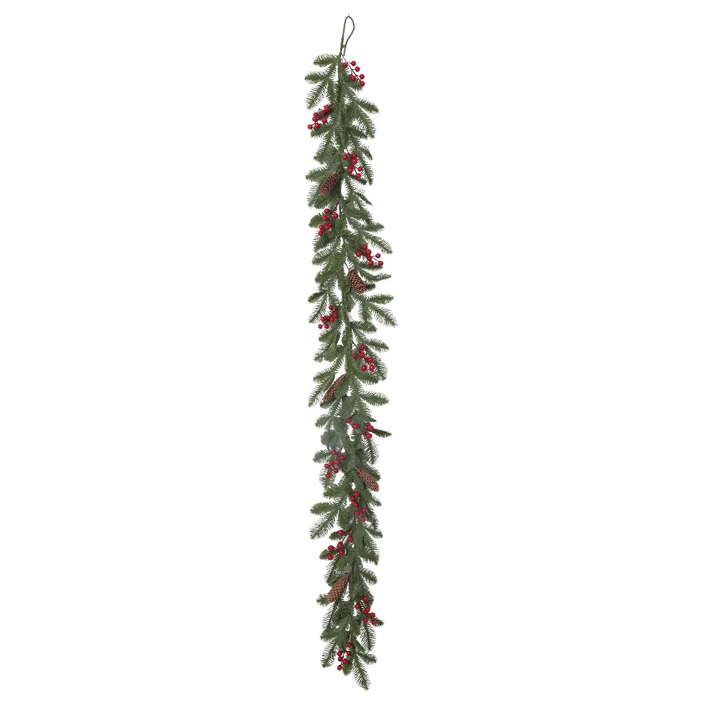 Realistic Red Berries Decoration Red Berry Garland Soft Plastic Material Lifelike Red Berries Realistic Pinecones