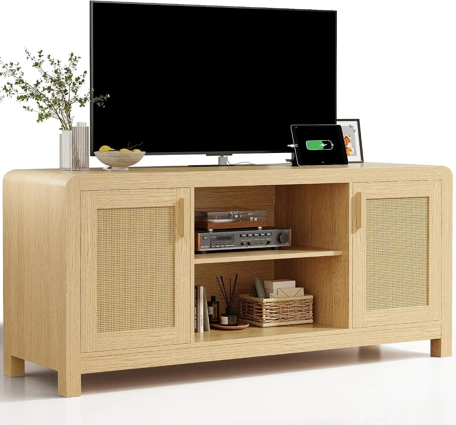 ^Tv Stand With Power Outlet For Tvs Up To 65