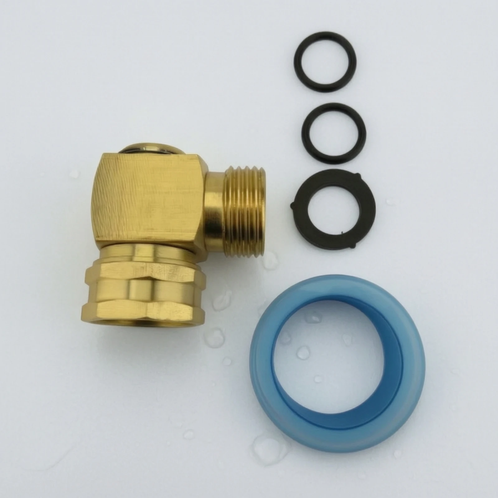 Elbow Connector with Swivel Coupling Solid Brass 90 Degree Hose Elbow Right Angle Hose Connector Anti-Kinking for Gardeners