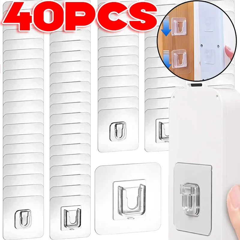 Double-Sided Adhesive Wall Hooks Hanger Strong Transparent Suction Cup Sucker Hooks Kitchen Bathroom Storage Plug Socket Holders