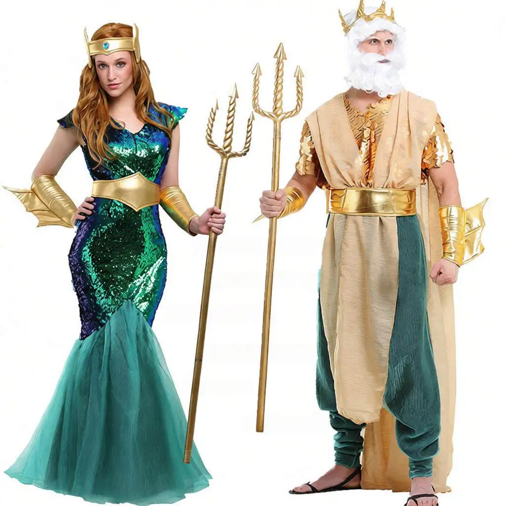 

Adult Halloween Costume Couple's Pharaoh Queen Ancient Beauty Queen King War God Performance Outfit Egyptian Theme Party Wear