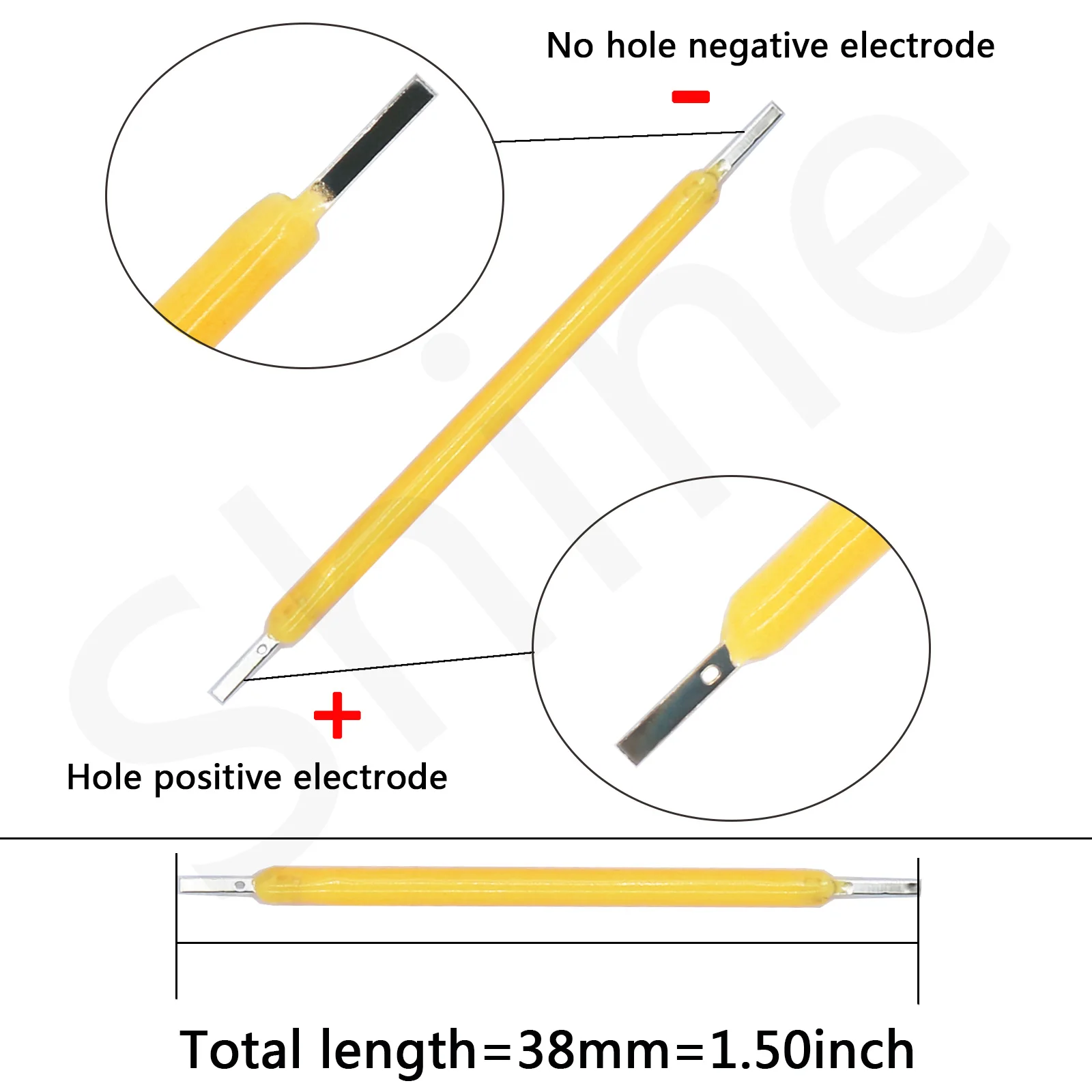 10pcs 100pcs 3V 12V 38mm COB LED Filament Edison Bulb Lamp Parts Incandescent Light Accessories Diodes for Holiday lighting DIY