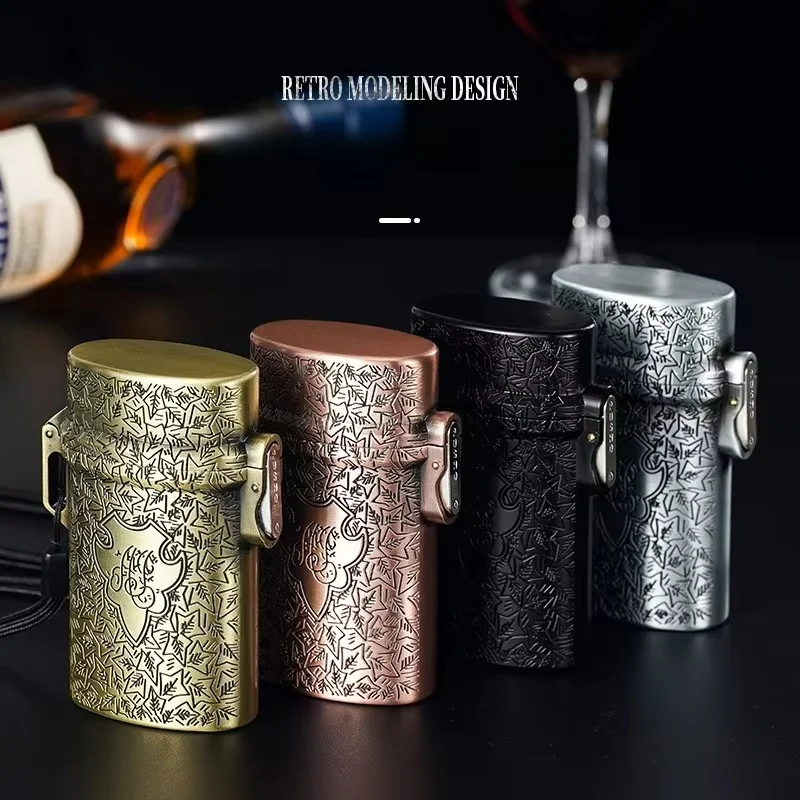 

Vintage Waterproof Metal Cigarette Case Embossed Portable Box for Coarse/Medium/Thin 20 Regular Cigarettes Outdoor Use