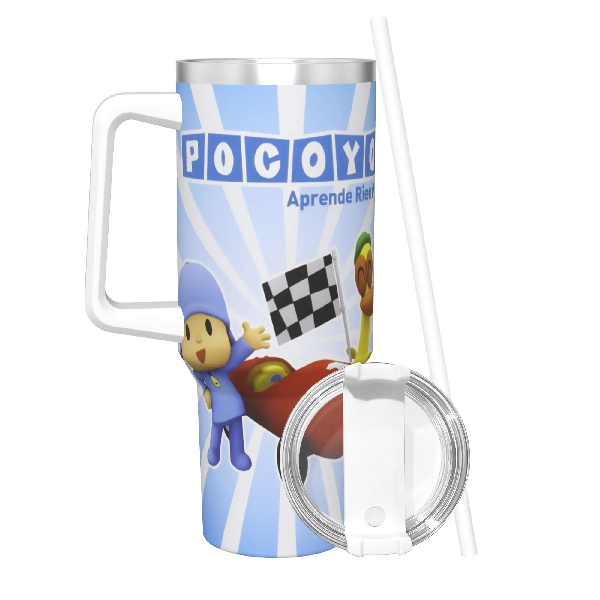 Stainless Steel Tumbler Cartoon P-Pocoyo Cute Thermal Cups  Heat Preservation Cold Drink Car Mugs Driving Water Bottle