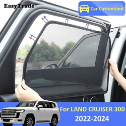 For Toyota Land Cruiser 300 LC300 2022-2024 Magnetic Car Sunshade Side Window Mesh Curtains Sunscreen Heat Insulation Sun Visor