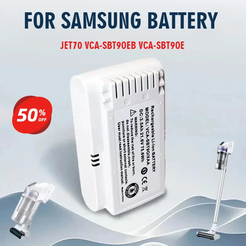 

VCA-SBT90E(white) Replacement Pet Vacuum Cleaner Battery For samsung JET70 VS15T7032P4 VCA-SBT90E