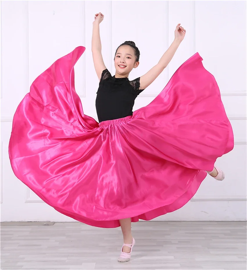Novas meninas saia de flamenco vestido de dança espanhola prática competição palco coro desempenho trajes para crianças saias de flamengo