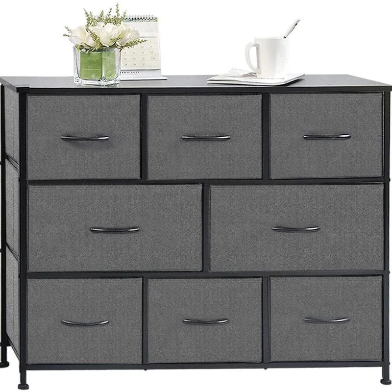 

Iron frame fabric drawer type multi-layer combination storage cabinet living room bedroom bathroom locker rack