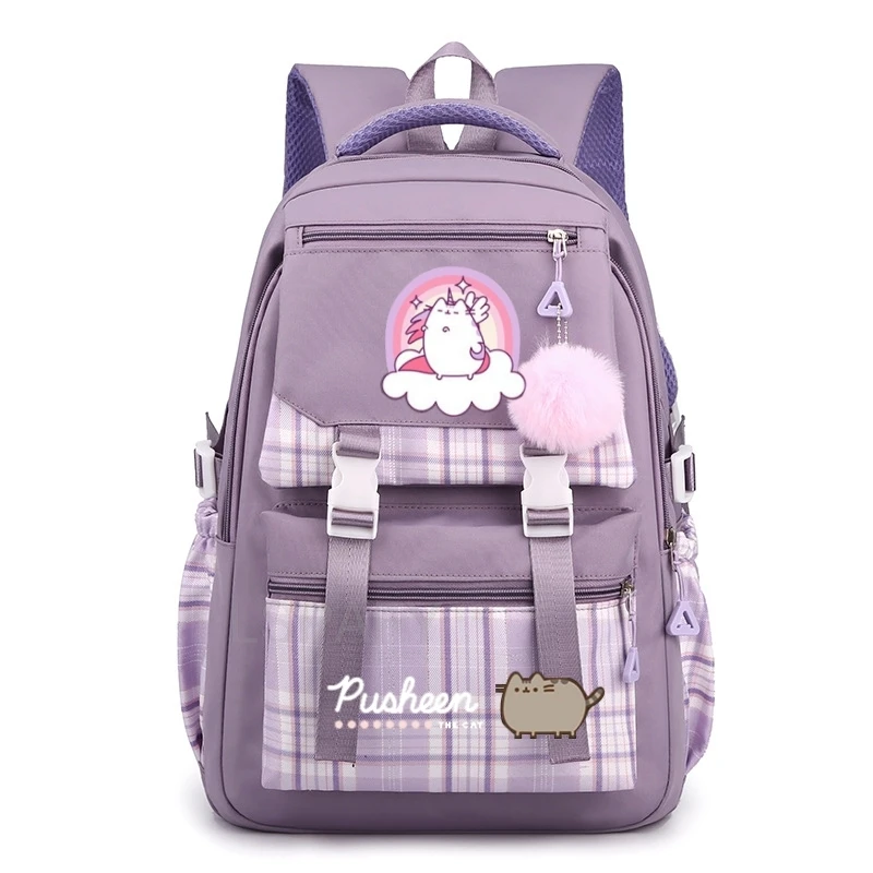 New Fat Cat Backpack Sweet Soft Large Capacity Student Schoolbag College Students Patchwork Laptop Simple Mochilas 4 Color